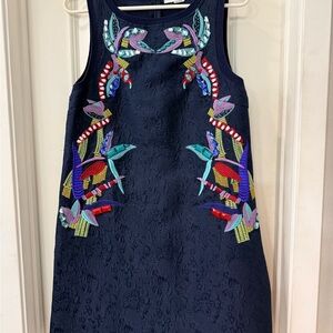 Molly Bracken Navy Mini Dress with Vibrant Embroidery